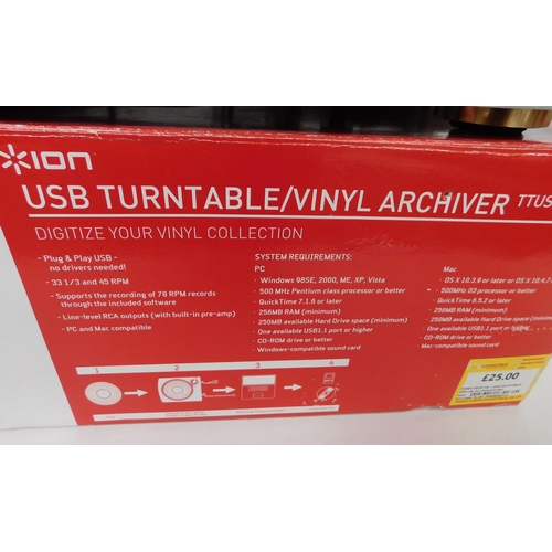 645 - Ion-USB turntable and vinyl archiver - TTUSB05/ boxed (unchecked)