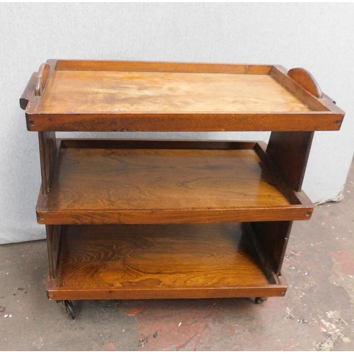 678 - Collapsible vintage three tray tea trolley - said to be from Betty's, Harrogate