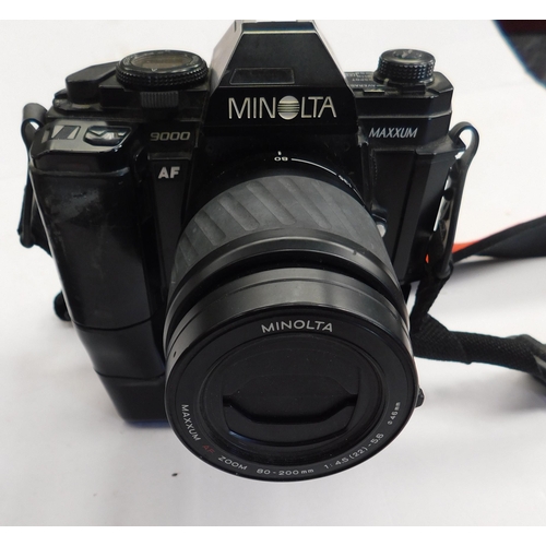 690 - Minolta AF9000 35mm film and Minolta Maxxum camera with Minolta 80-200mm - 4000 AF zoom and continuo... 