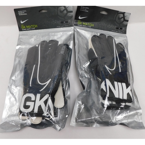 698 - Two pairs of brand new Nike goalie gloves