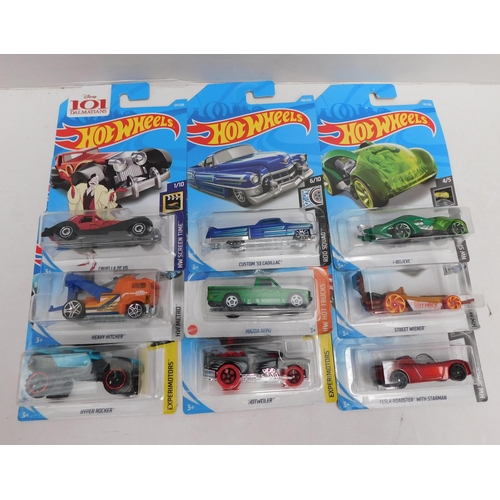 715 - Nine carded Hot Wheels cars