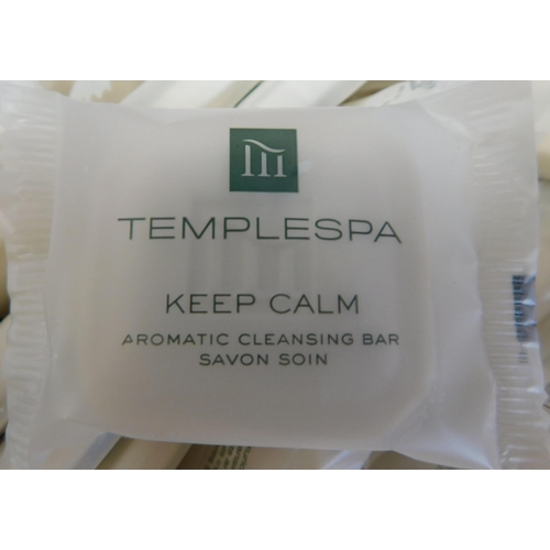 789 - Box of 300x new Temple Spa Keep Calm aromatic cleansing bar soap