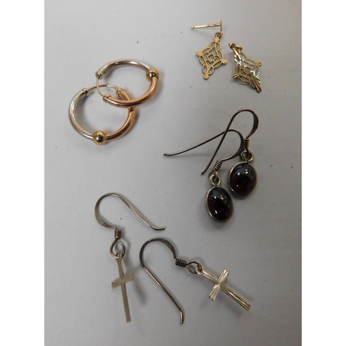 152 - Four - pairs of earrings/including silver