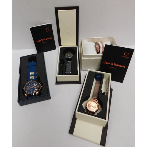 110 - Four - wristwatches/including Rorios - packaged as new