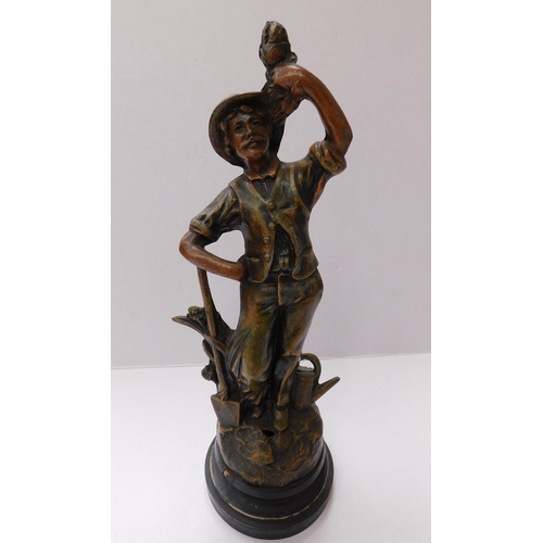 13 - French/bronze tone - agricultural/farmer figure