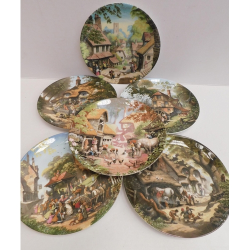 181 - Six - Coalport/The Tale of A Country Village plates - no damage