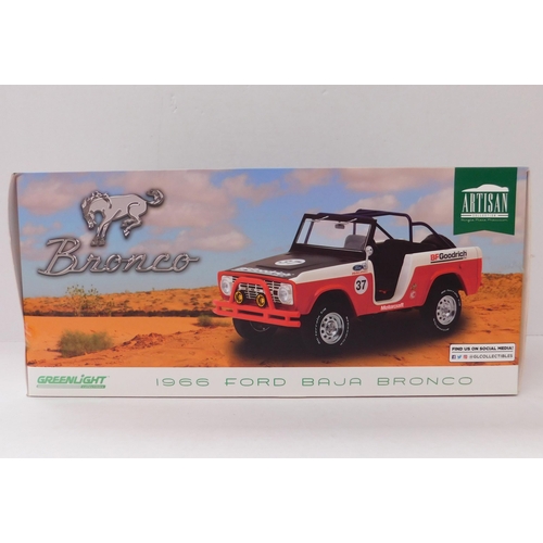 28 - Greenlight 1.18 scale - die cast/model 1966 Ford Bronco - Baja 1000 edition/boxed