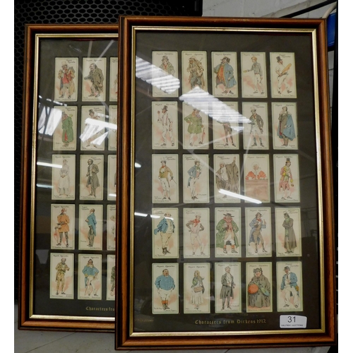 31 - Framed - Players/cigarette cards - Dickens characters