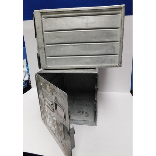 503 - 2x aluminium aircraft galley boxes