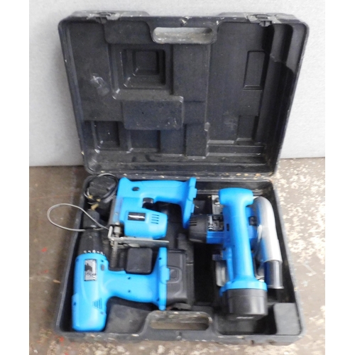 518 - Powerbase battery tool kit with case - unchecked