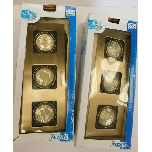 534 - 2x new boxed 3x50W halogen light fittings