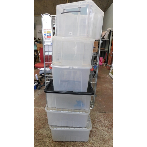 543 - 6x storage boxes - two without lids