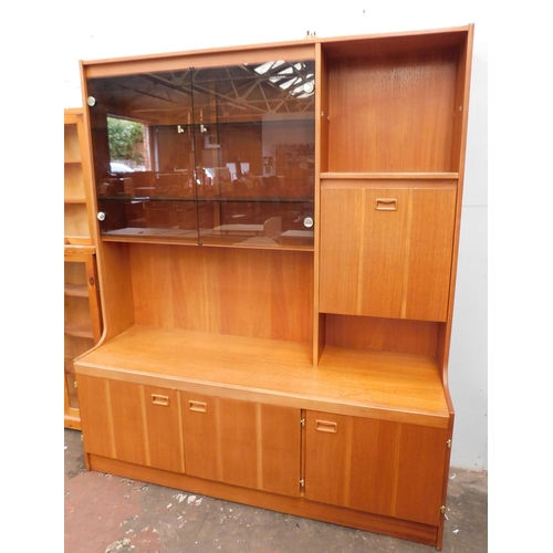 584 - Mid-century teak wall unit with display section