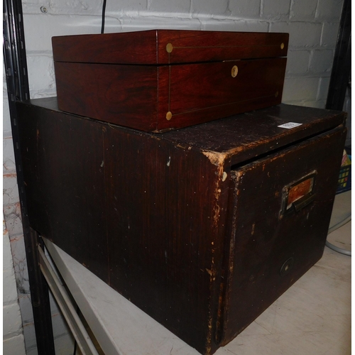 603 - Vintage single drawer filing cabinet and one other