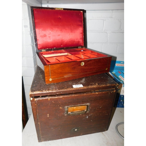 603 - Vintage single drawer filing cabinet and one other