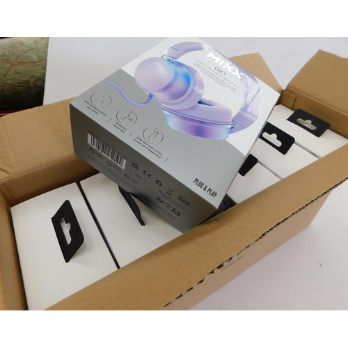 611 - Box of Mixx-Ox1 headphones