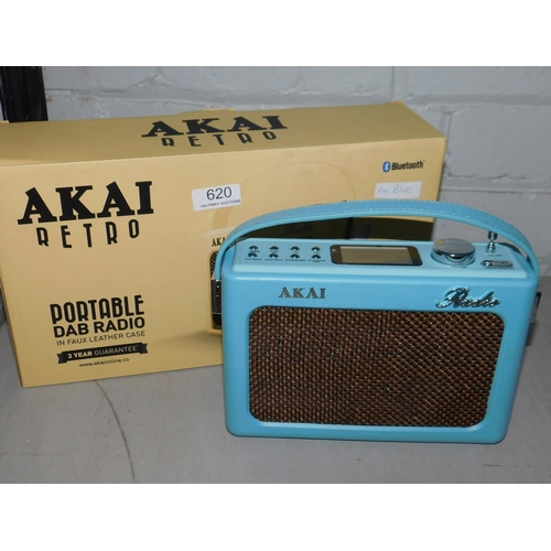 620 - New and boxed Akai retro portable DAB radio