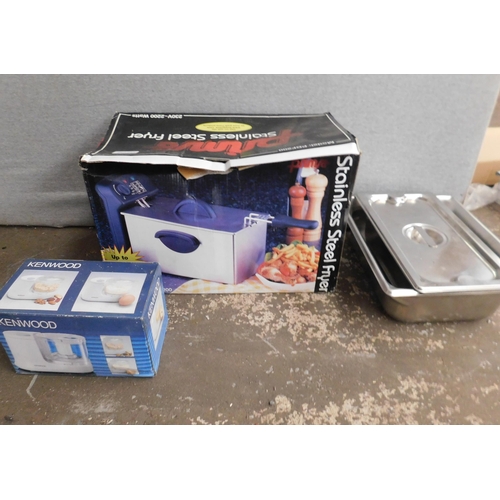 639 - Prima stainless steel fryer boxed W/O and other catering items