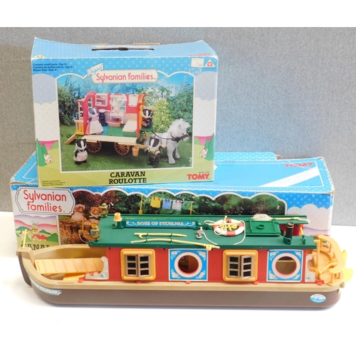 647A - Sylvanian Families boxed canal boat and caravan sets - (unchecked)