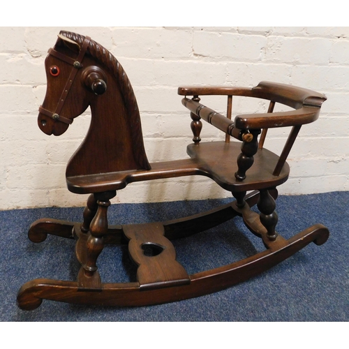 649 - Vintage/solid wood - children's rocking horse/repair to leg