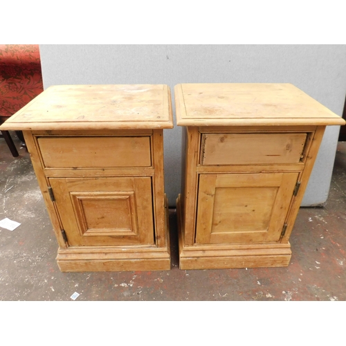 653 - Pair of pine bedside cabinets