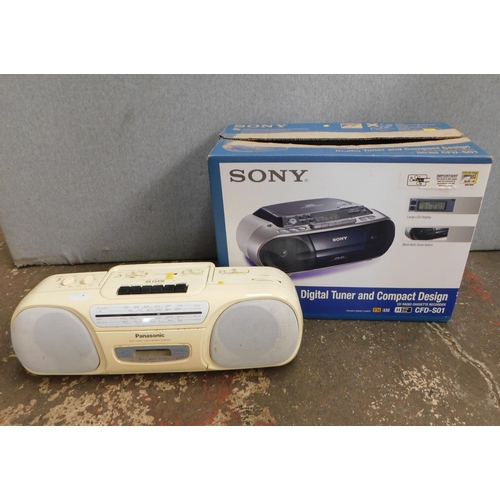 675A - Sony digital tuner & compact disc and Panasonic tape player both W/O