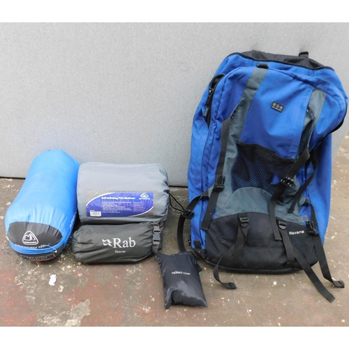 680A - Camping bundle incl. - ALS rucksack - very hard wearing with adjustable rain cover, Eurohike adventu... 