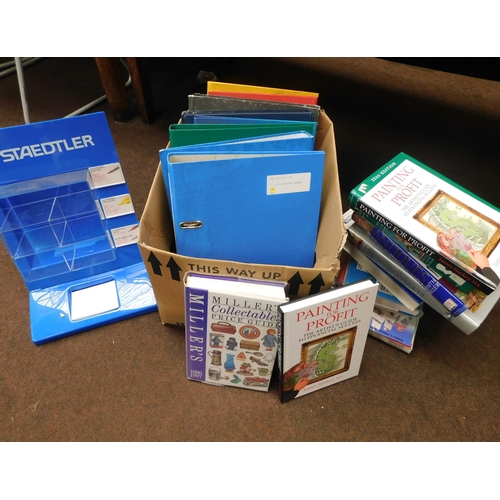 702 - Mixed binders, reference books and stationary holder