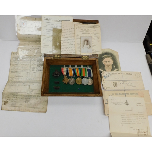 100 - WWI & WWII era medal set for - PTE W. J. Osbourne Royal Marine No. 8896 - including certificate of s... 