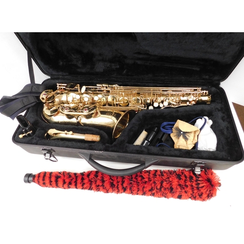 153 - Stagg 77-SA/saxophone -  reeds & accessories/cased