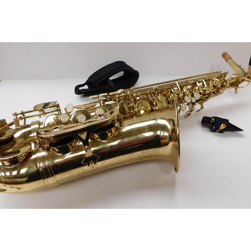 153 - Stagg 77-SA/saxophone -  reeds & accessories/cased