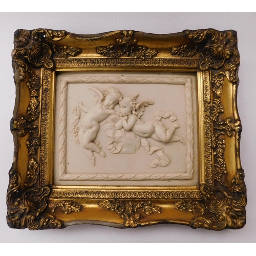 211 - Contemporary - antique style/gilt framed - classical relief plaque - approx. 14