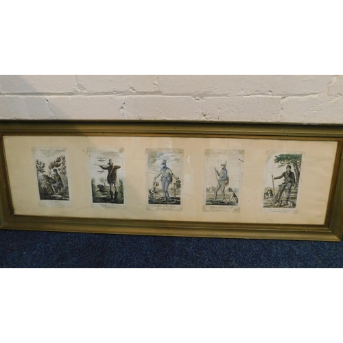 24 - Antique - hunting themed/lithographs - approx. 45 x 14 1/2