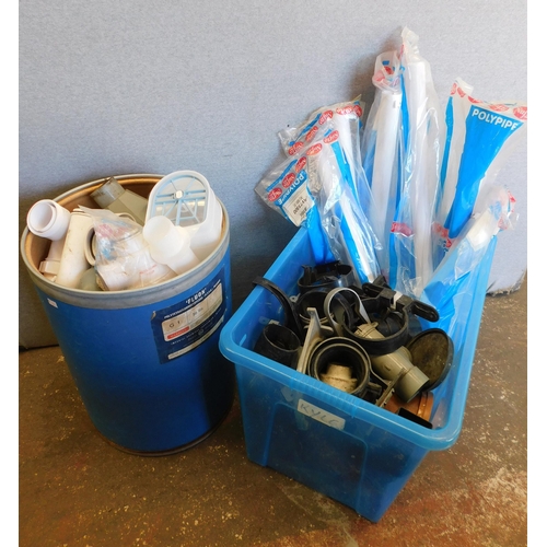 505 - Large selection of plastic plumbing accessories etc.