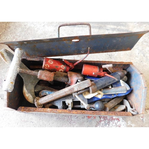 508 - Box of vintage tools etc.