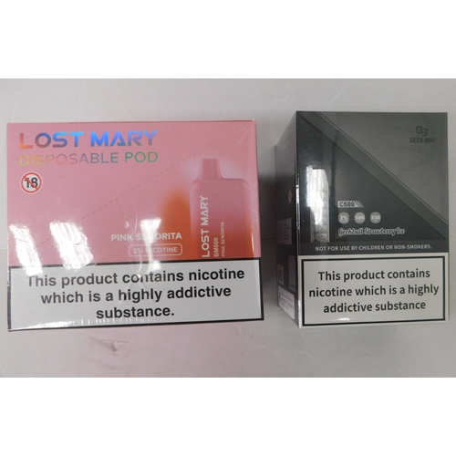 521 - Two brand new and sealed vapes - Geek Bar Geekbull Strawberry Ice and Lost Mary Pink Senorita