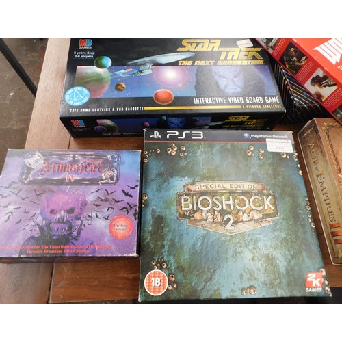 528A - Six boxed video games and one other incl. Bioshock 2 (PS3), Star Trek, Wolfenstein II and Age of Emp... 