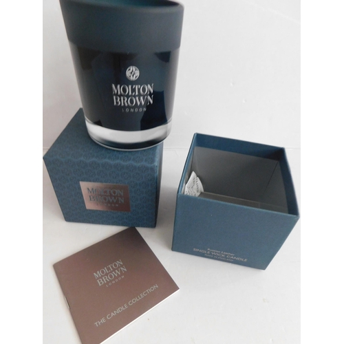 533 - New in box Molton Brown single wick candle - Russian Leather