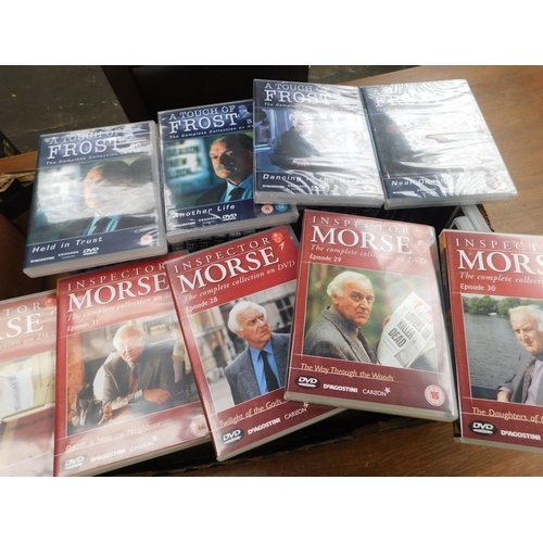 540 - Set of Frost DVDs 1-33 and set of Morse DVDs 1-32 (no.27 missing)