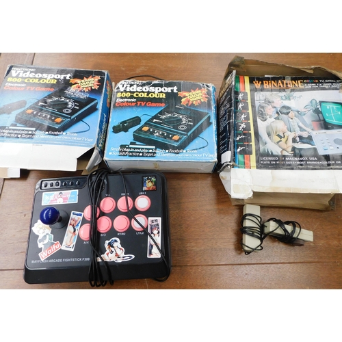 541A - Four TV games consoles - unchecked incl. Binatone and Prinztronic Videosport 800