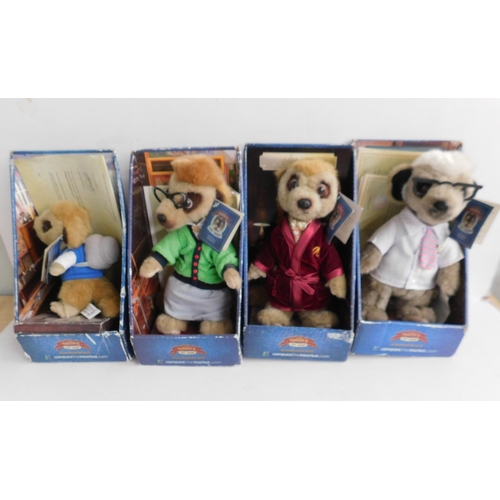 550 - Four boxed 'Compare the Meerkat' soft toys