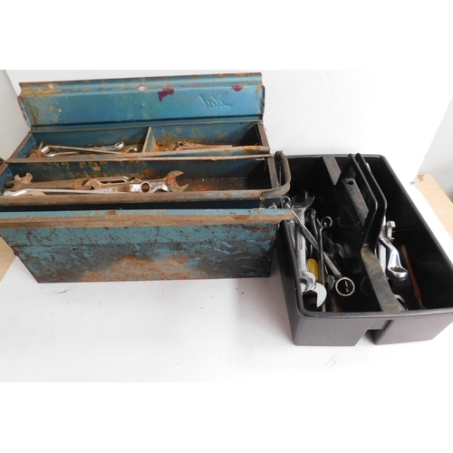 564 - Selection of spanners and tools with tool boxes