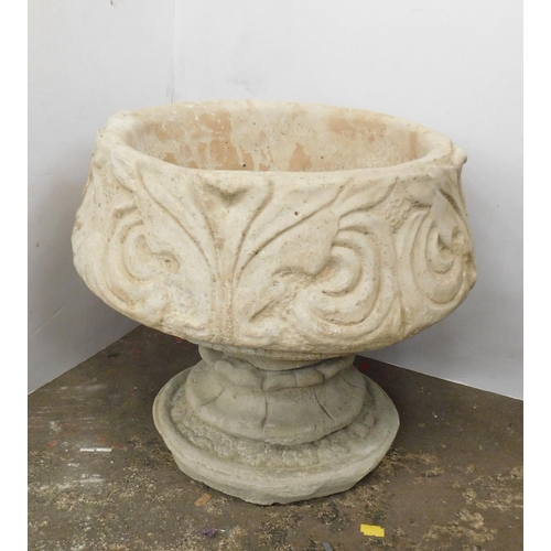 601B - Stone planter on base - approx. 14