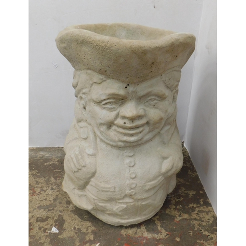 610B - Stone toby jug planter approx. 17