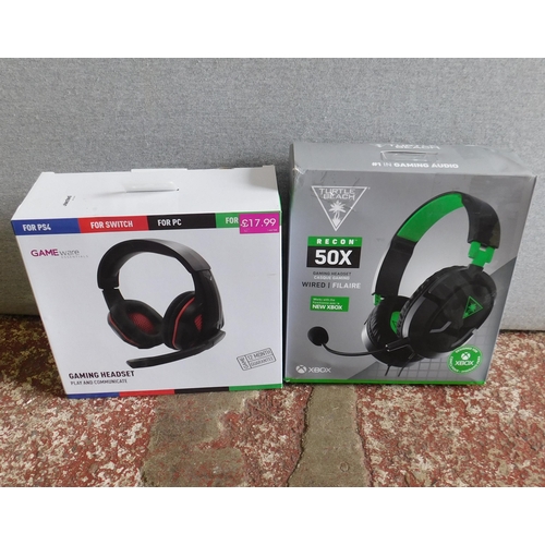 611 - Two gaming headsets; Turtle Beach and Gameware - unchecked