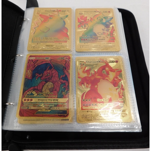 70 - Binder/containing Pokémon cards - including gold foil/rainbow foil/Holo U Max & GX examples