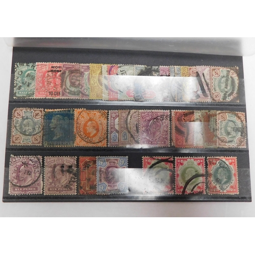 74 - Stamp stock card/containing - antique Victorian & Edward VII era stamps