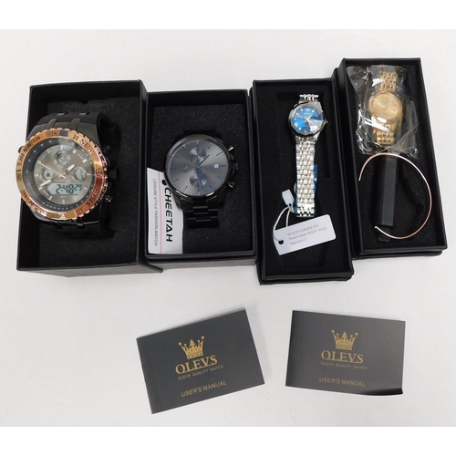 93 - Four - wristwatches/including Olevs & Cheetah - packaged as new