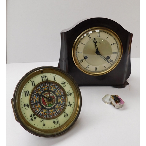 202 - Smiths/bakelite cased - mantle clock & one other