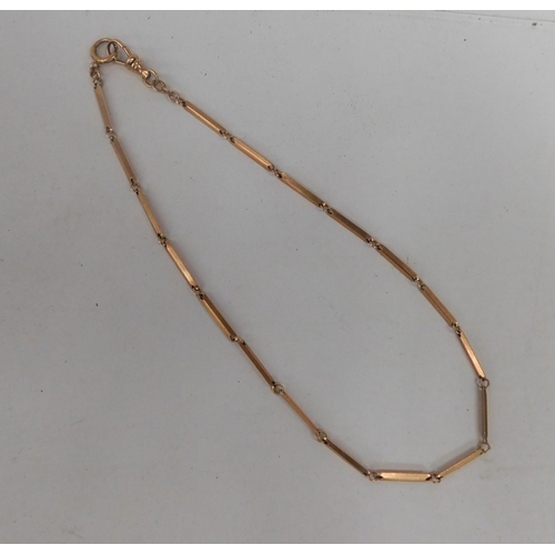 244 - Gold tone necklace - marked 14K/approximately 13